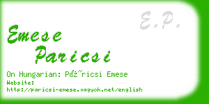 emese paricsi business card